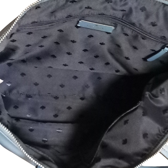 Kate Spade - NWOT, Smokey Blue Nylon Tote Bag, Zipper Closure, Zippered Pocket - Picture 3 of 12
